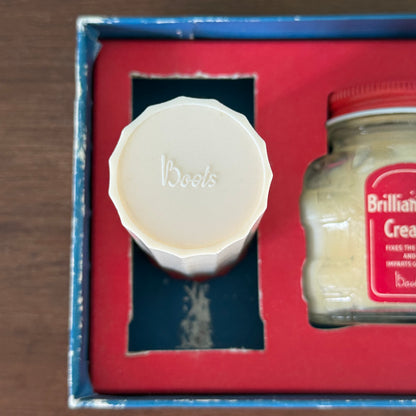 Vintage Boots Brilliantine Cream Gift Set Boxed 1950s Hair Grooming