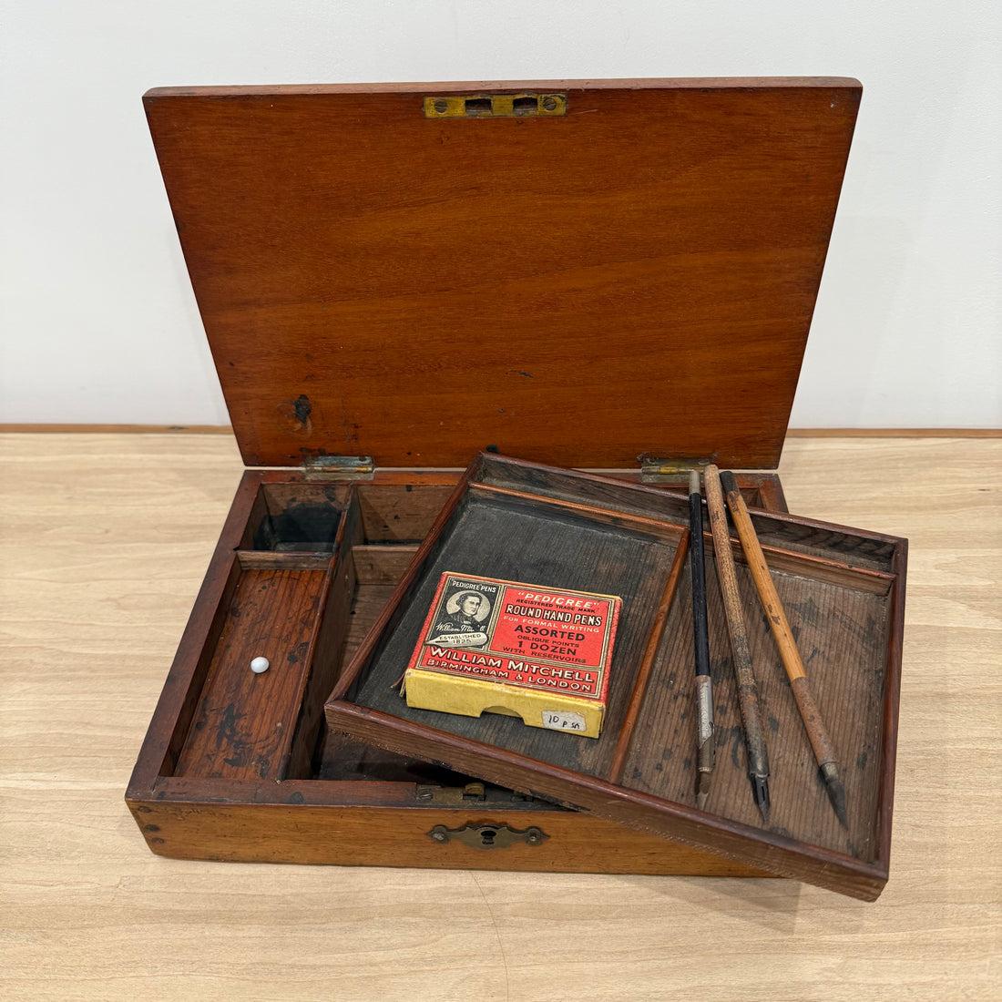 Victorian Mahogany Artist’s Drawing Box with Original Patina