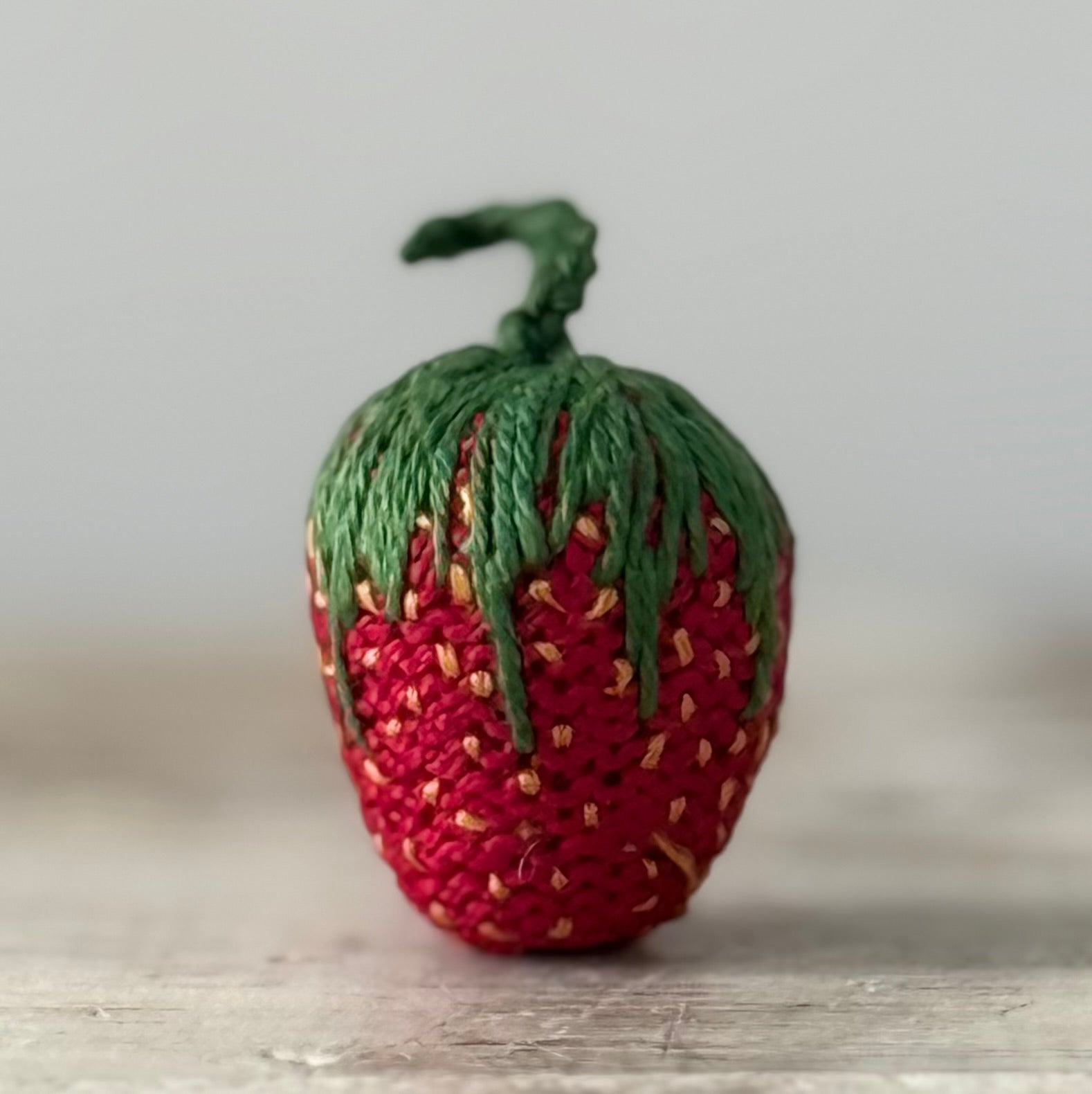 Larger Antique Hand-Worked Strawberry Emery