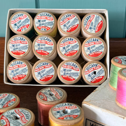 Vintage Silcarn Machine Twist Cotton Reels Boxed Job Lot