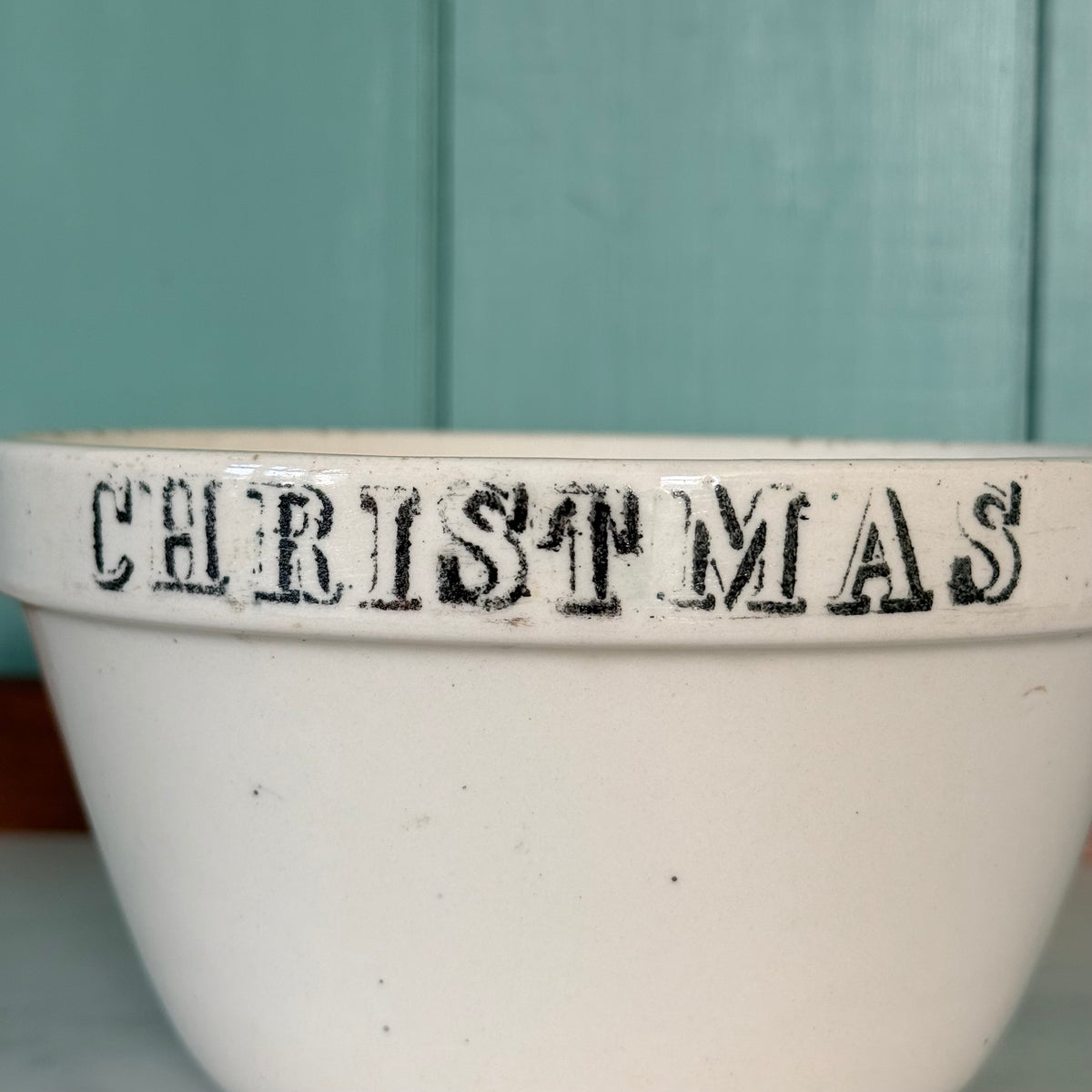 Vintage Mason Cash Christmas Pudding Basin with Black Lettering