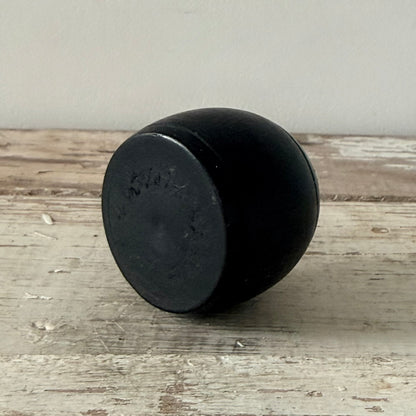 Antique Victorian Treen Saucepan Pin Cushion – Ebonised Wood c.1880