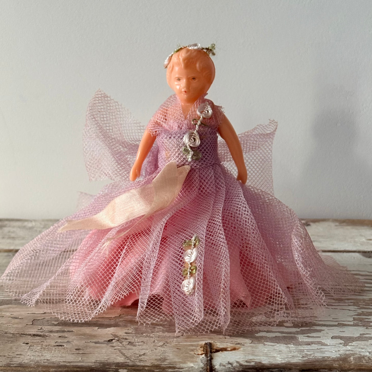 Vintage Pink Christmas Tree-Top Fairy c.1950s–1960s