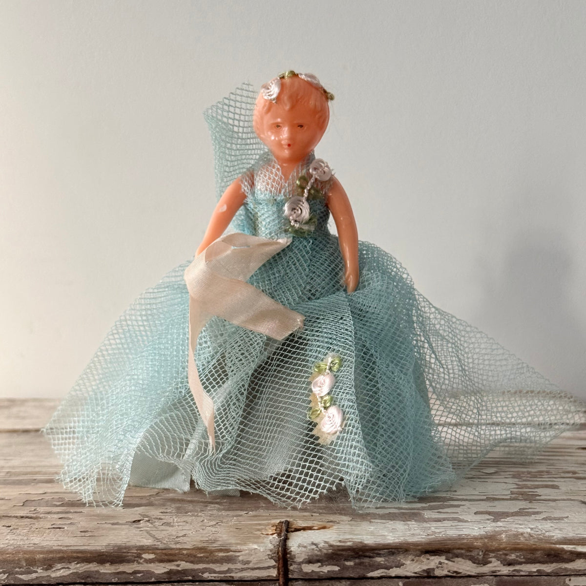 Vintage Blue Christmas Tree-Top Fairy – c.1950s–1960s
