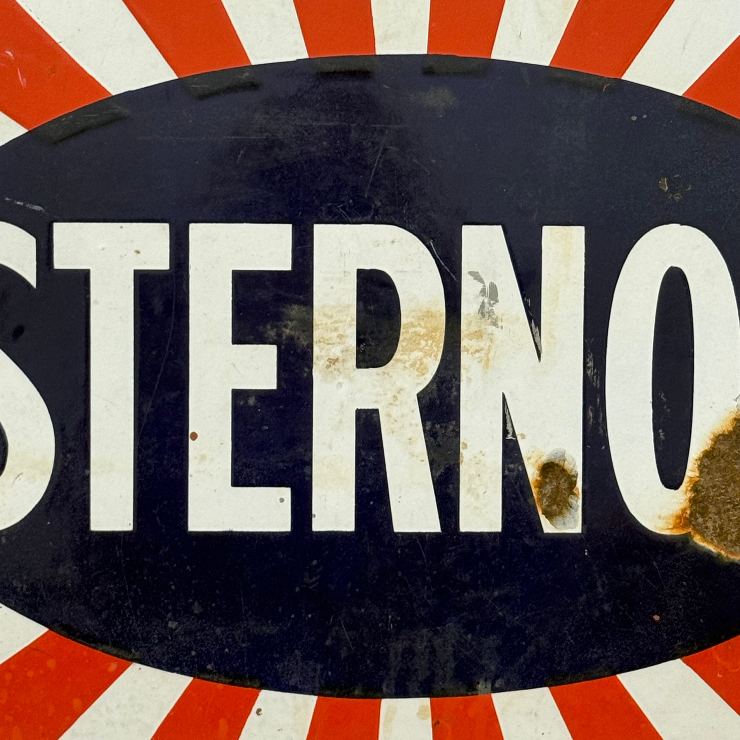 Original Sternol sunburst enamel advertising sign
