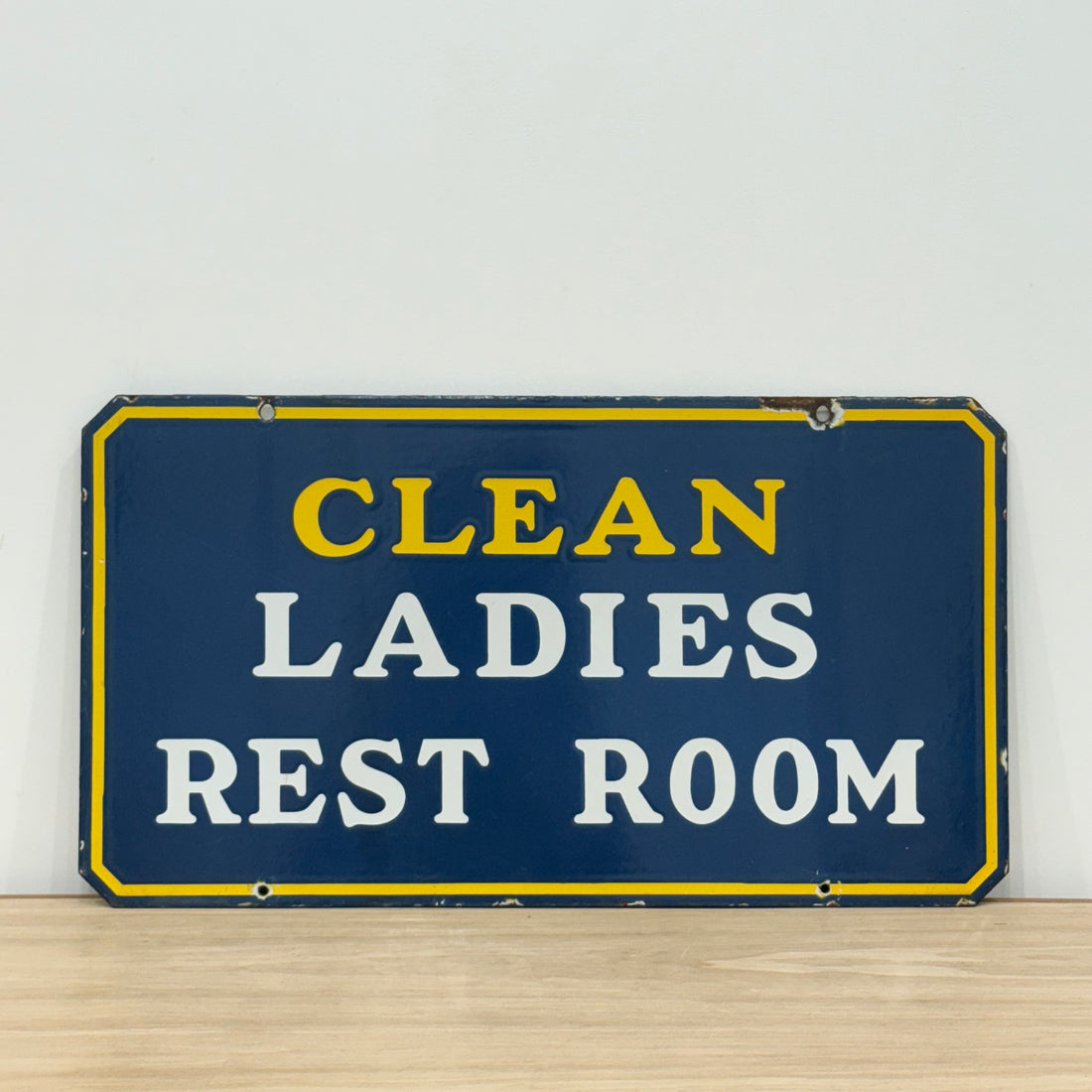 Vintage Clean Ladies Rest Room enamel sign