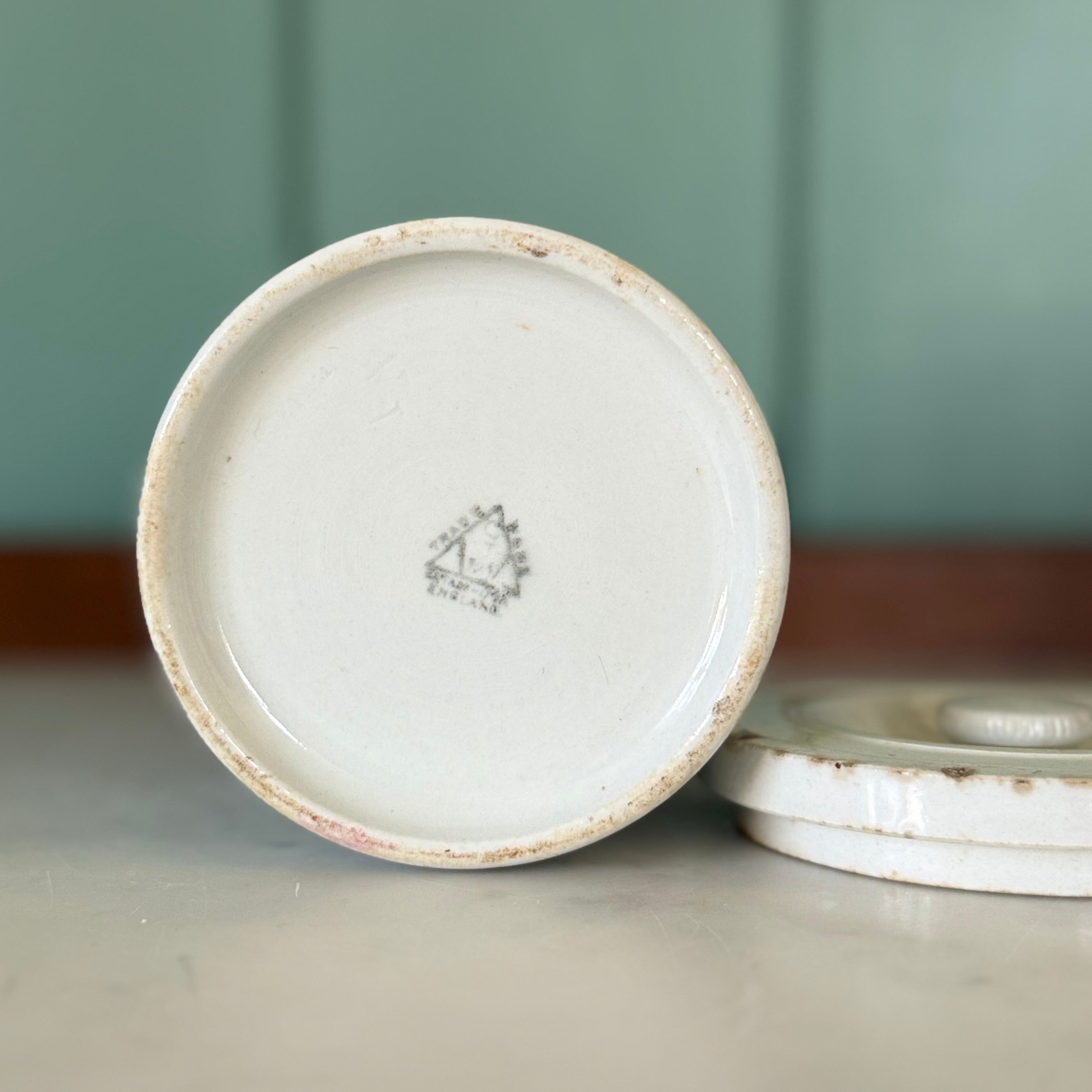 Late Victorian White Ironstone Curry Rice Storage Jar with Lid