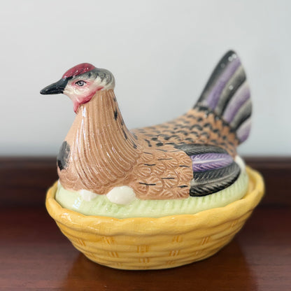 Vintage Ceramic Hen on Nest Egg Dish Chicken Tureen Kitchenalia