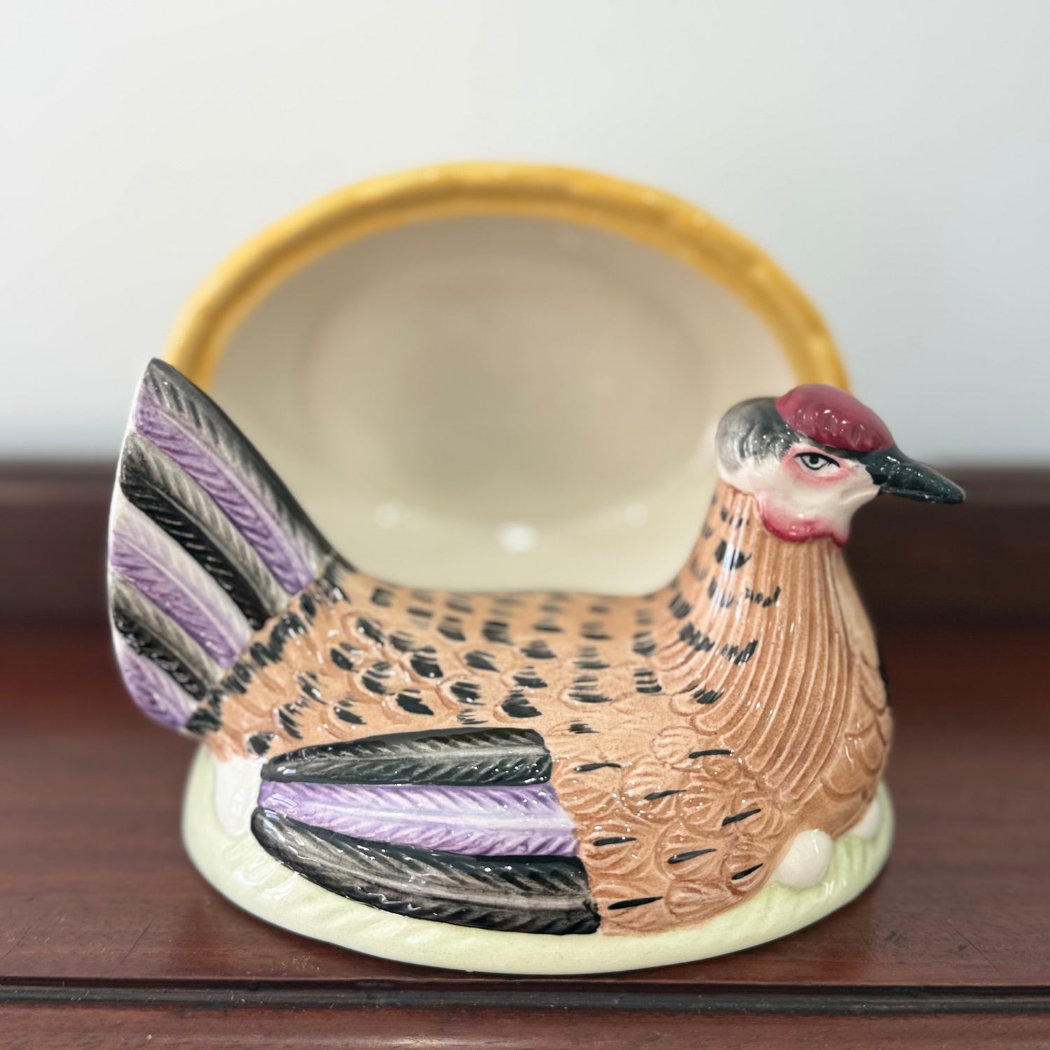Vintage Ceramic Hen on Nest Egg Dish Chicken Tureen Kitchenalia