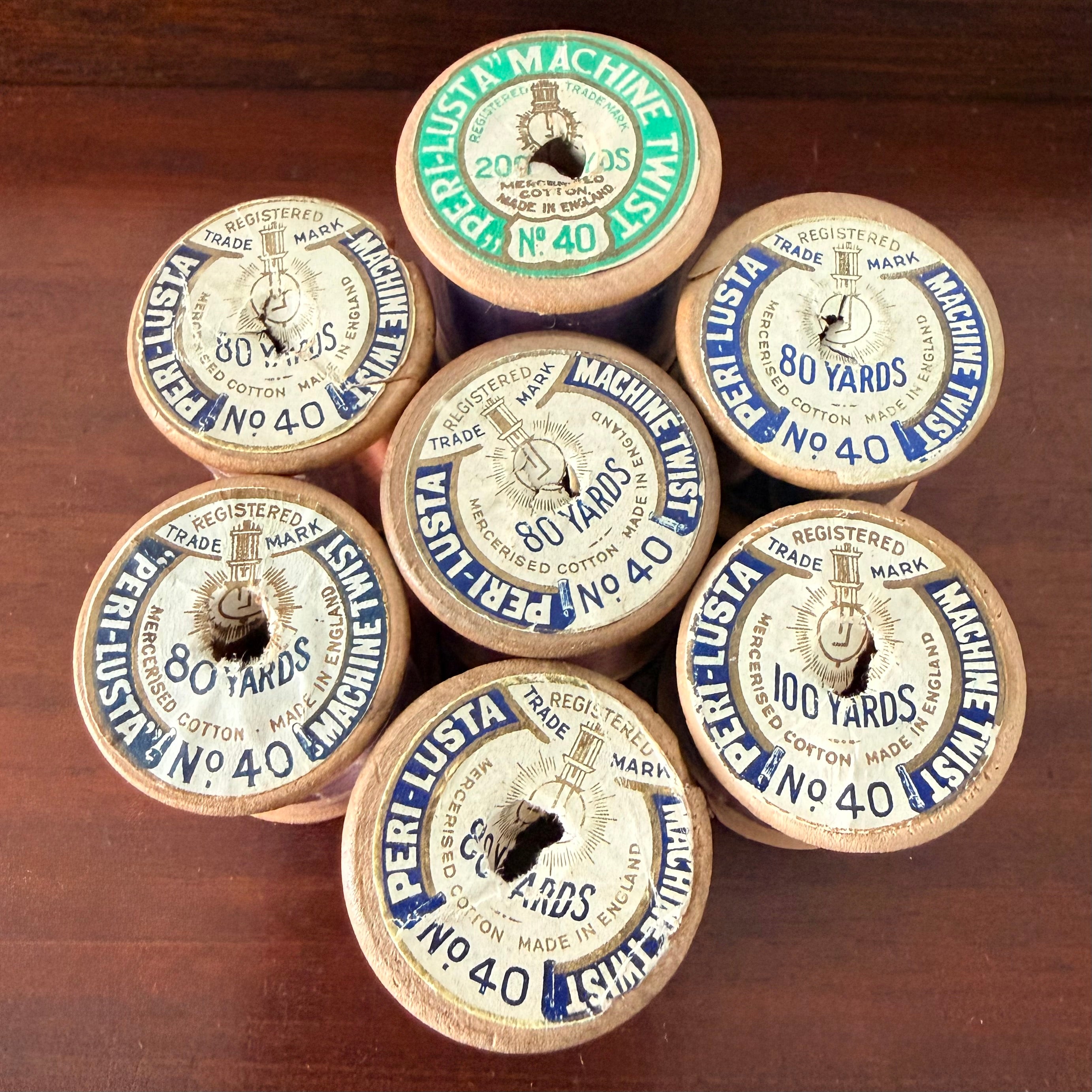 Vintage Peri-Lusta Wooden Cotton Reels Collection