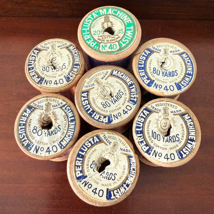 Vintage Peri-Lusta Wooden Cotton Reels Collection