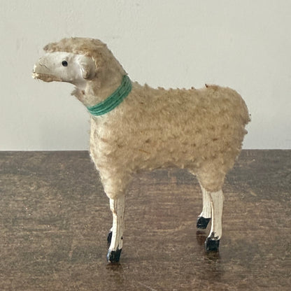 Antique German Putz Sheep Set Erzgebirge Nativity Figures c1920