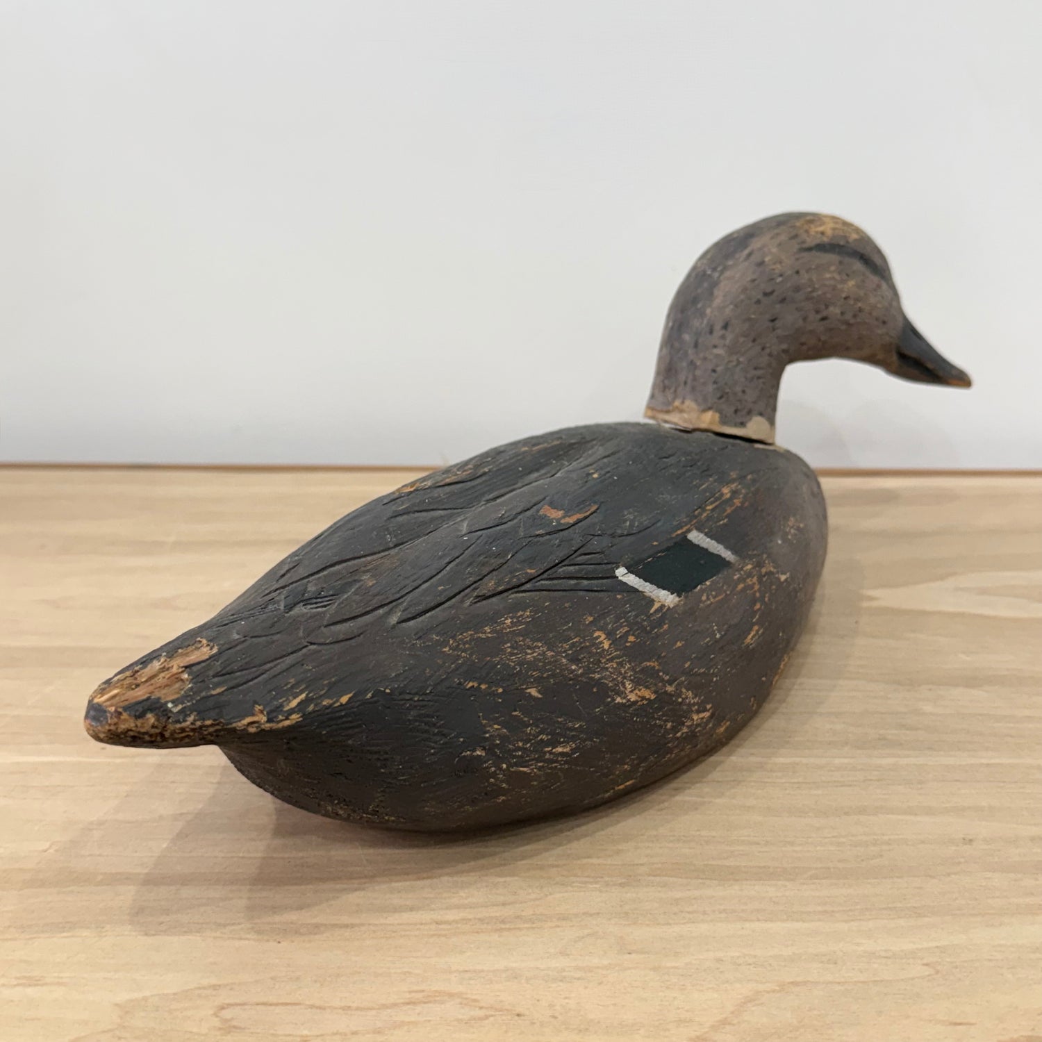 Primitive Folk Art Wooden Duck Decoy Hand Carved British 37cm