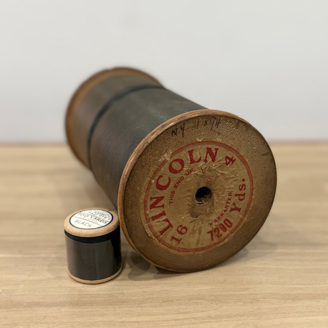 Victorian Edwardian Lincolns Four Cord Wooden Thread Reel 7200yd Coats