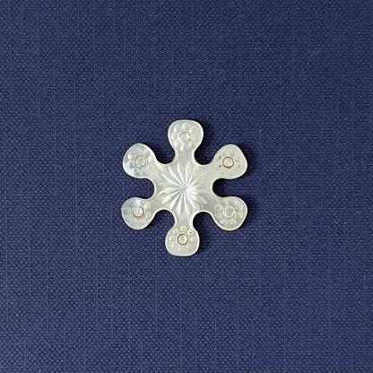 Antique Mother of Pearl Thread Winder – Floral Rosette c.1850-90s