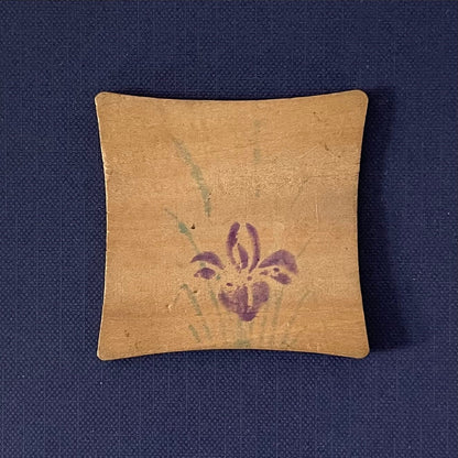 Japanese Painted Thread Winder – Purple Flower c.1890-1910s