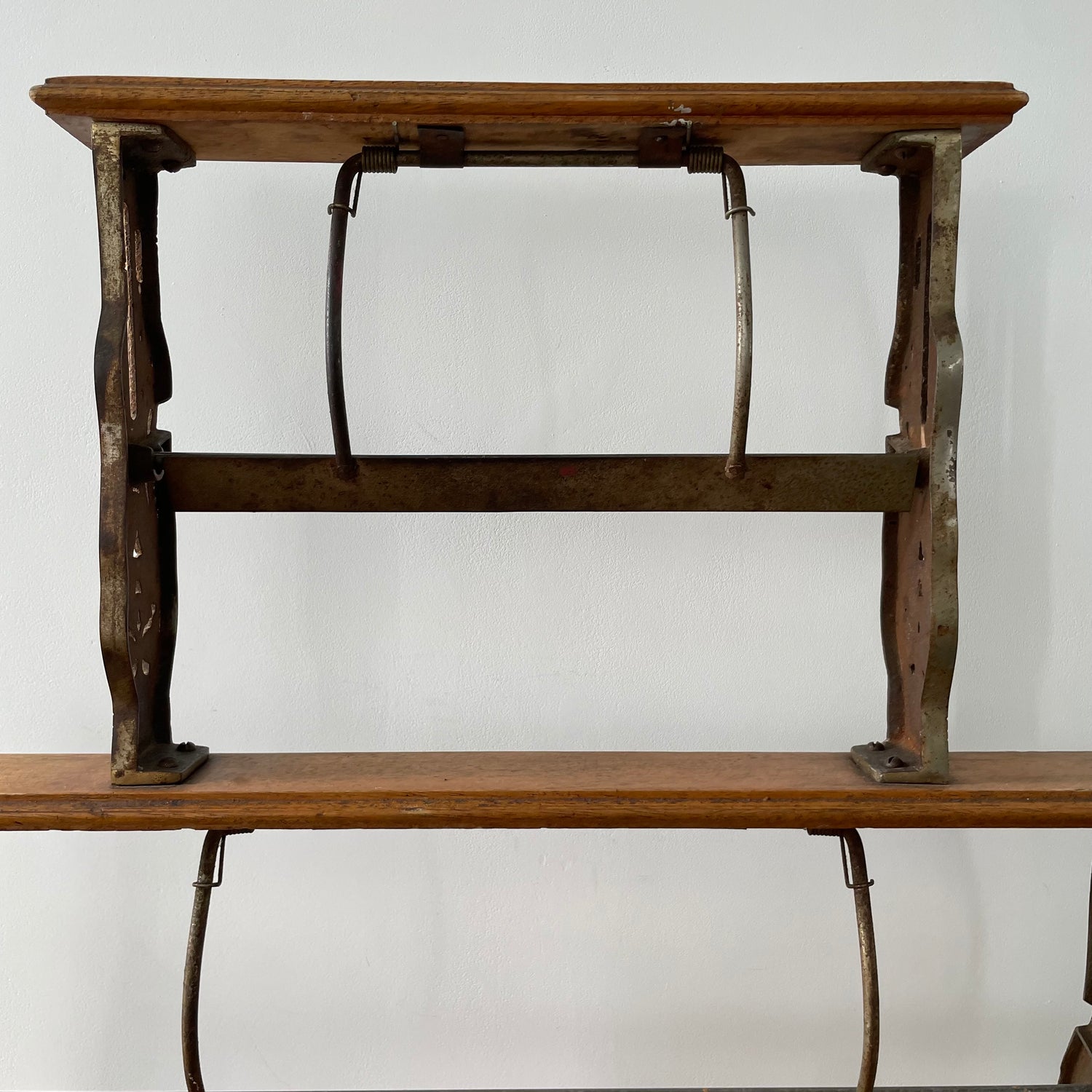 Antique Victorian Twin Roll Dispenser Stand – Cast Iron &amp; Oak, c.1890s