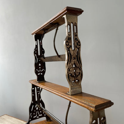Antique Victorian Twin Roll Dispenser Stand – Cast Iron &amp; Oak, c.1890s