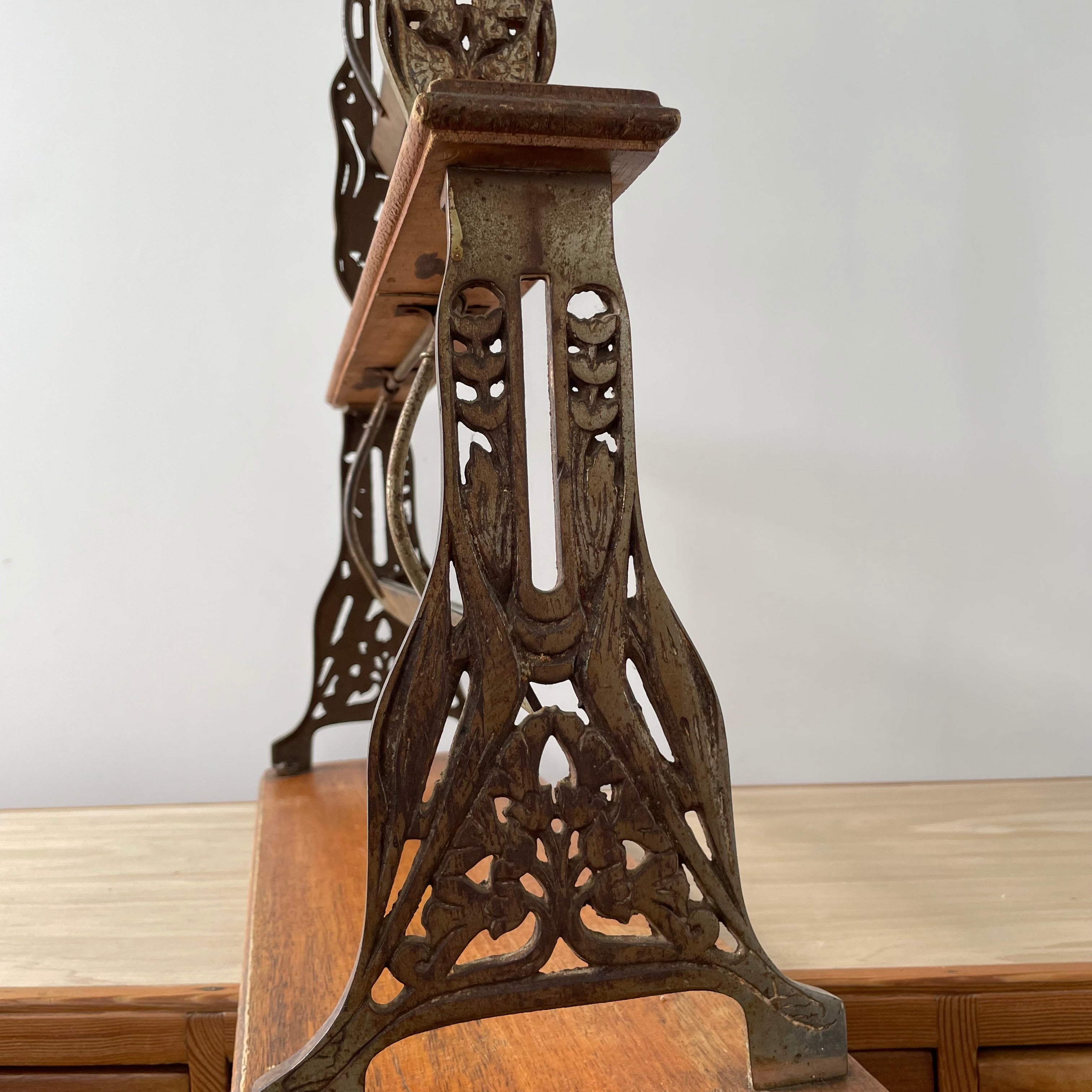 Antique Victorian Twin Roll Dispenser Stand – Cast Iron &amp; Oak, c.1890s