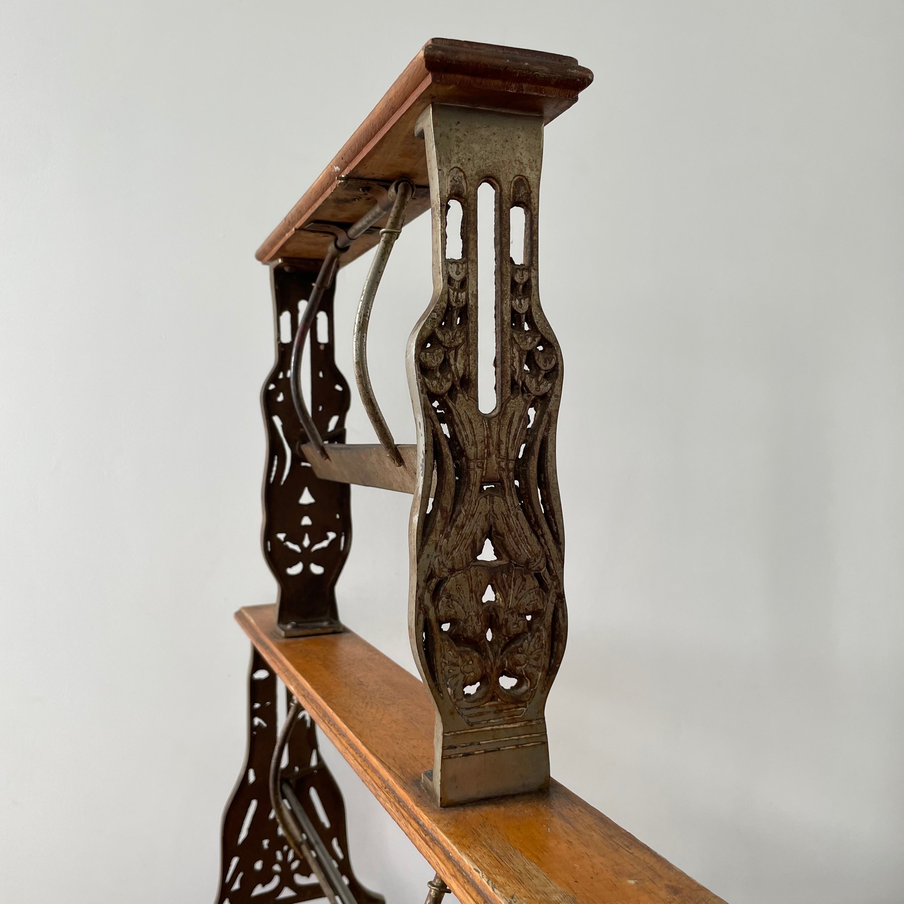 Antique Victorian Twin Roll Dispenser Stand – Cast Iron &amp; Oak, c.1890s