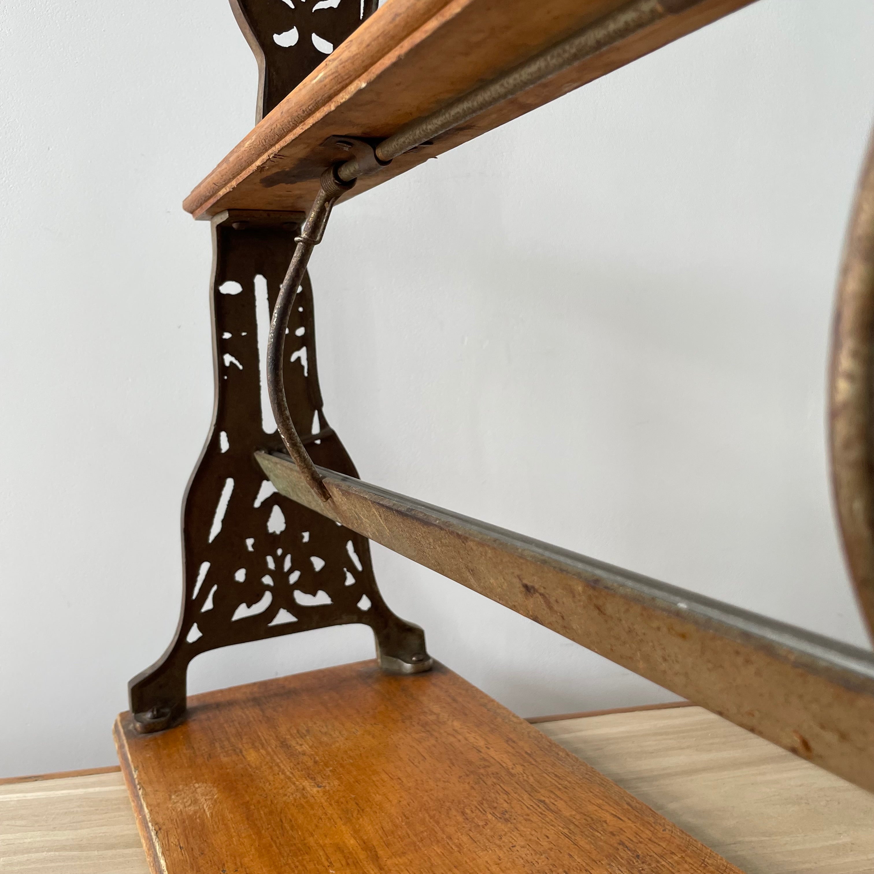 Antique Victorian Twin Roll Dispenser Stand – Cast Iron &amp; Oak, c.1890s