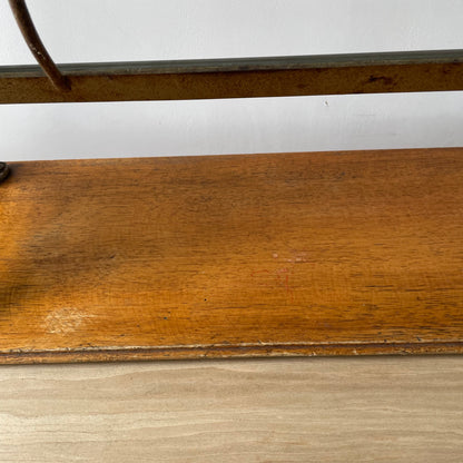 Antique Victorian Twin Roll Dispenser Stand – Cast Iron &amp; Oak, c.1890s