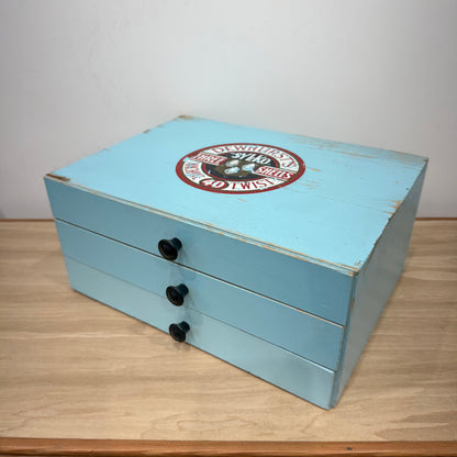 Vintage Dewhurst’s Sylko Three Shells Cotton Thread Advertising Countertop Drawers