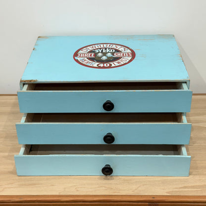 Vintage Dewhurst’s Sylko Three Shells Cotton Thread Advertising Countertop Drawers