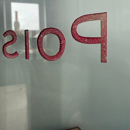 Antique Painted Metal Poison Cabinet with Etched Glass, Shelves &amp; Key – Early 20th Century