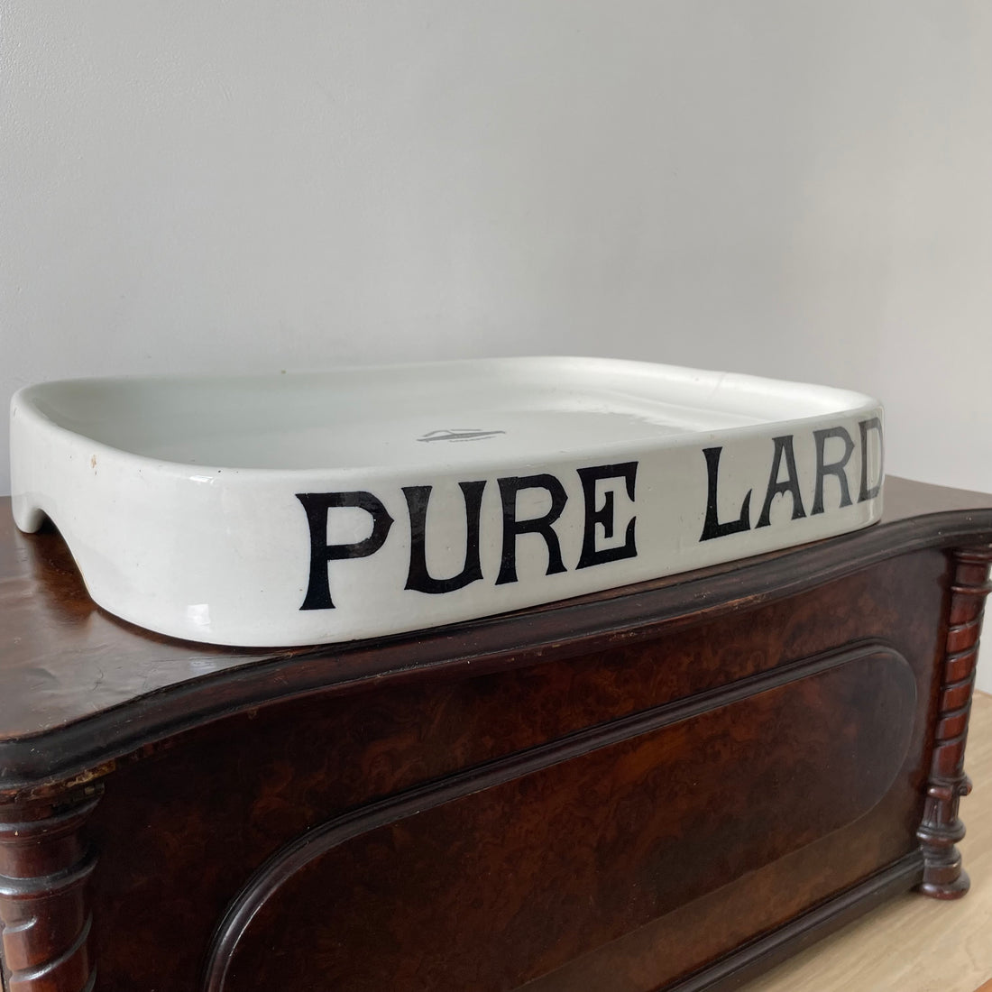 Antique Ironstone Pure Lard Slab – Berry &amp; Warmington Liverpool c.1920s–1930s