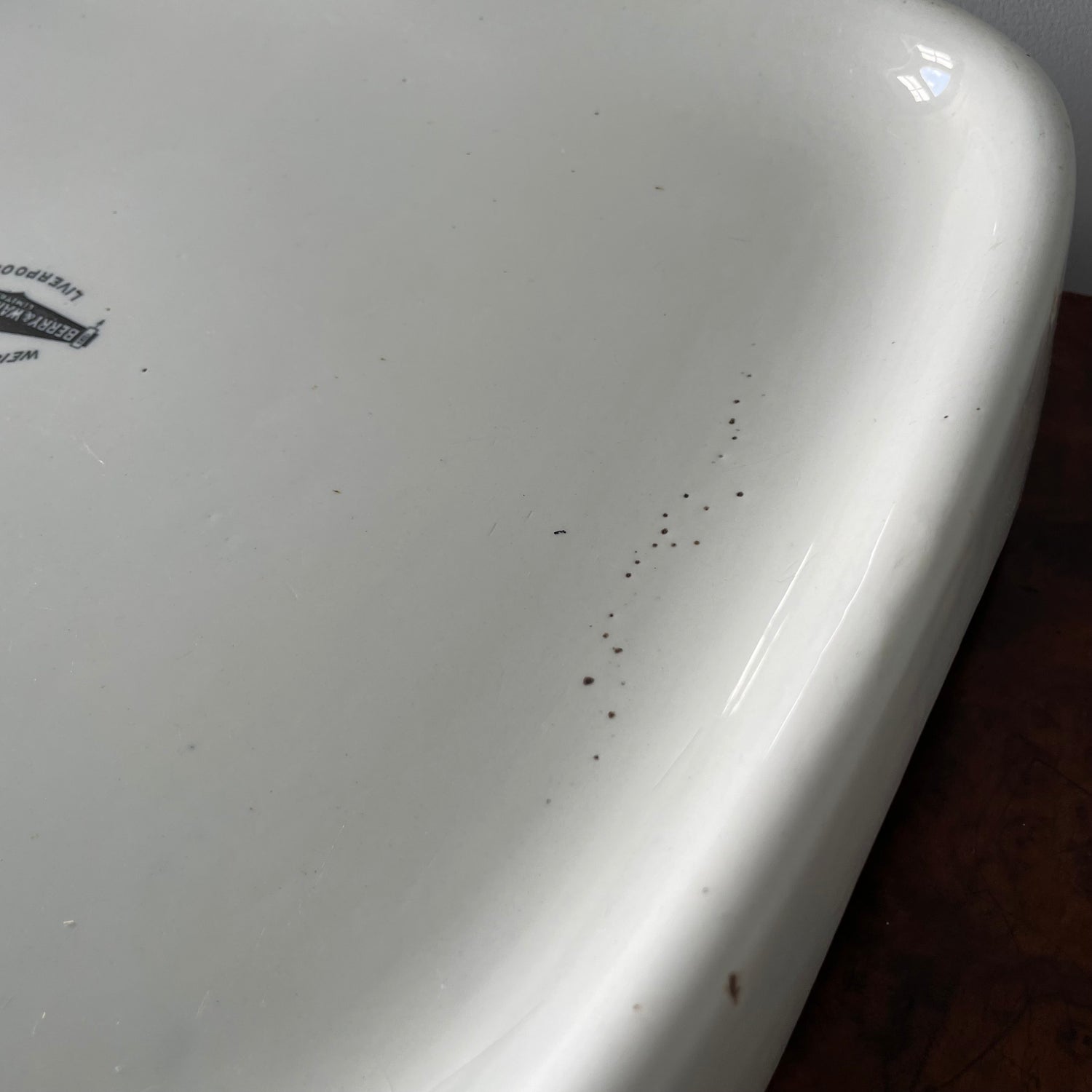 Antique Ironstone Pure Lard Slab – Berry &amp; Warmington Liverpool c.1920s–1930s