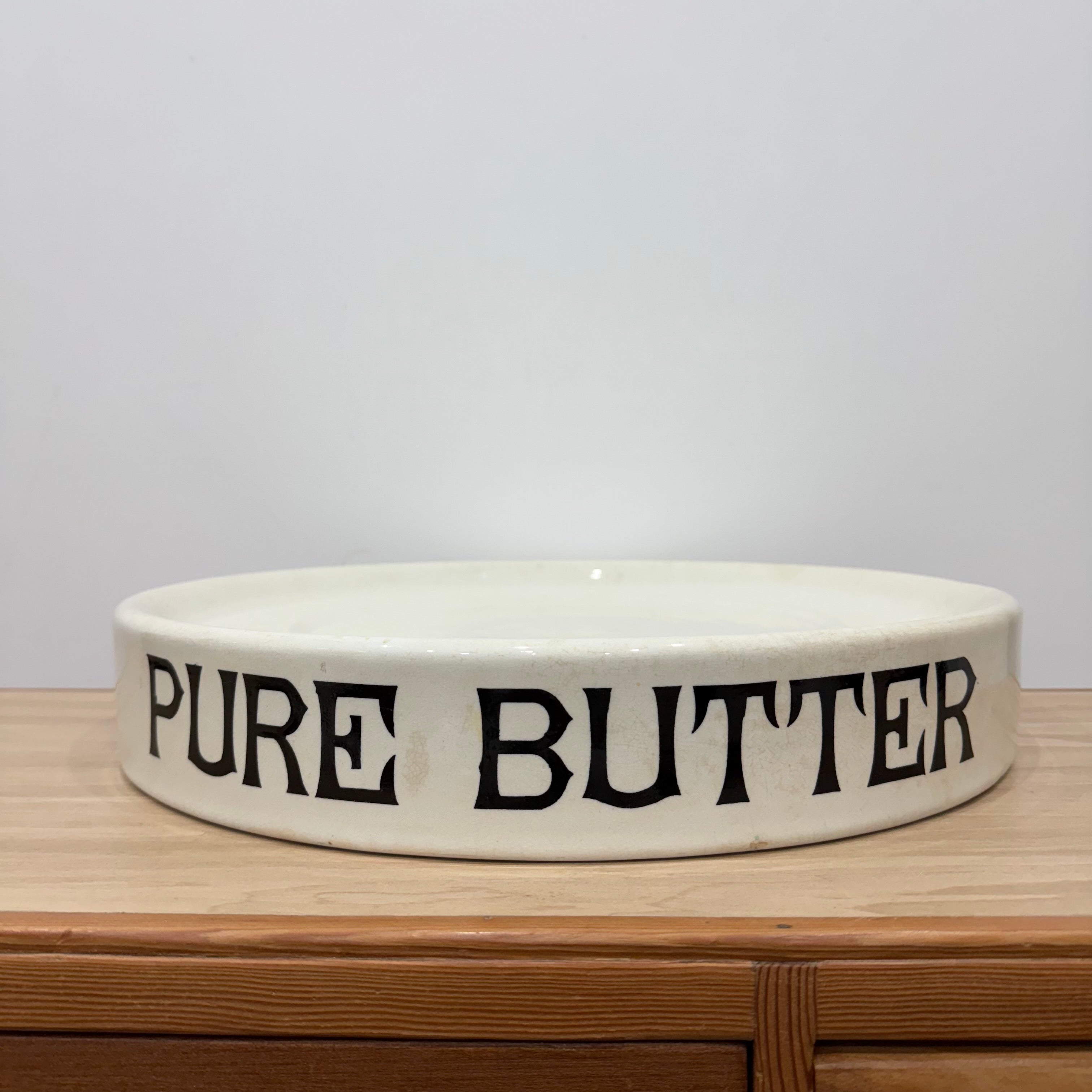 Antique Dairy Supply Co London “Pure Butter” Slab – White Ironstone c.1900