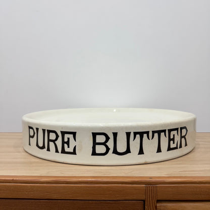 Antique Dairy Supply Co London “Pure Butter” Slab – White Ironstone c.1900
