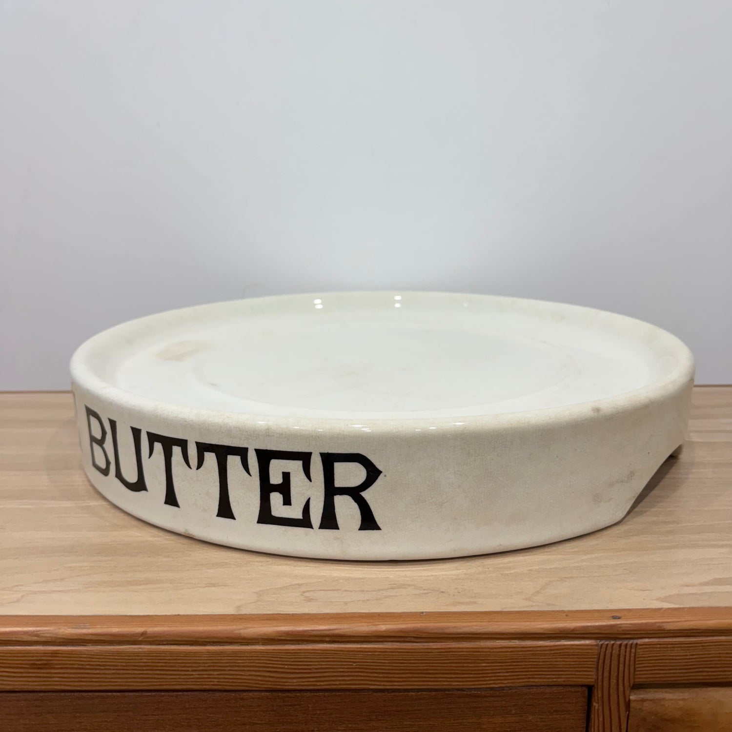 Antique Dairy Supply Co London “Pure Butter” Slab – White Ironstone c.1900