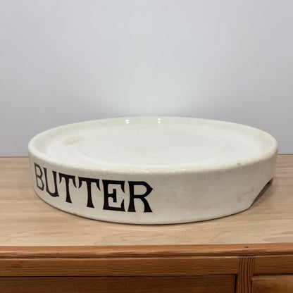 Antique Dairy Supply Co London “Pure Butter” Slab – White Ironstone c.1900