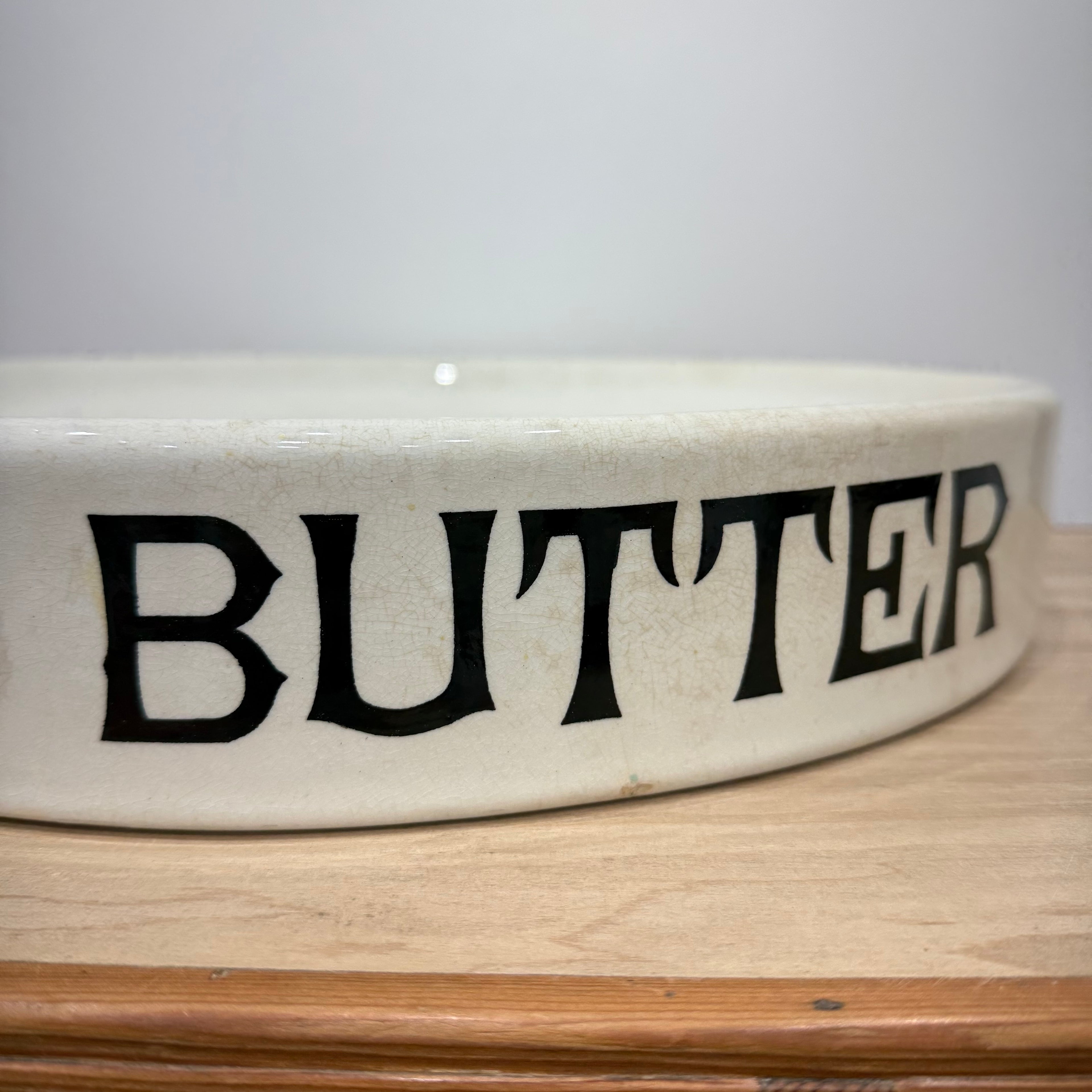 Antique Dairy Supply Co London “Pure Butter” Slab – White Ironstone c.1900