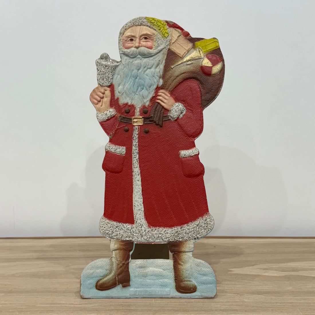 Vintage 1950s Cardboard Santa Claus Stand-Up – British Made Christmas Display