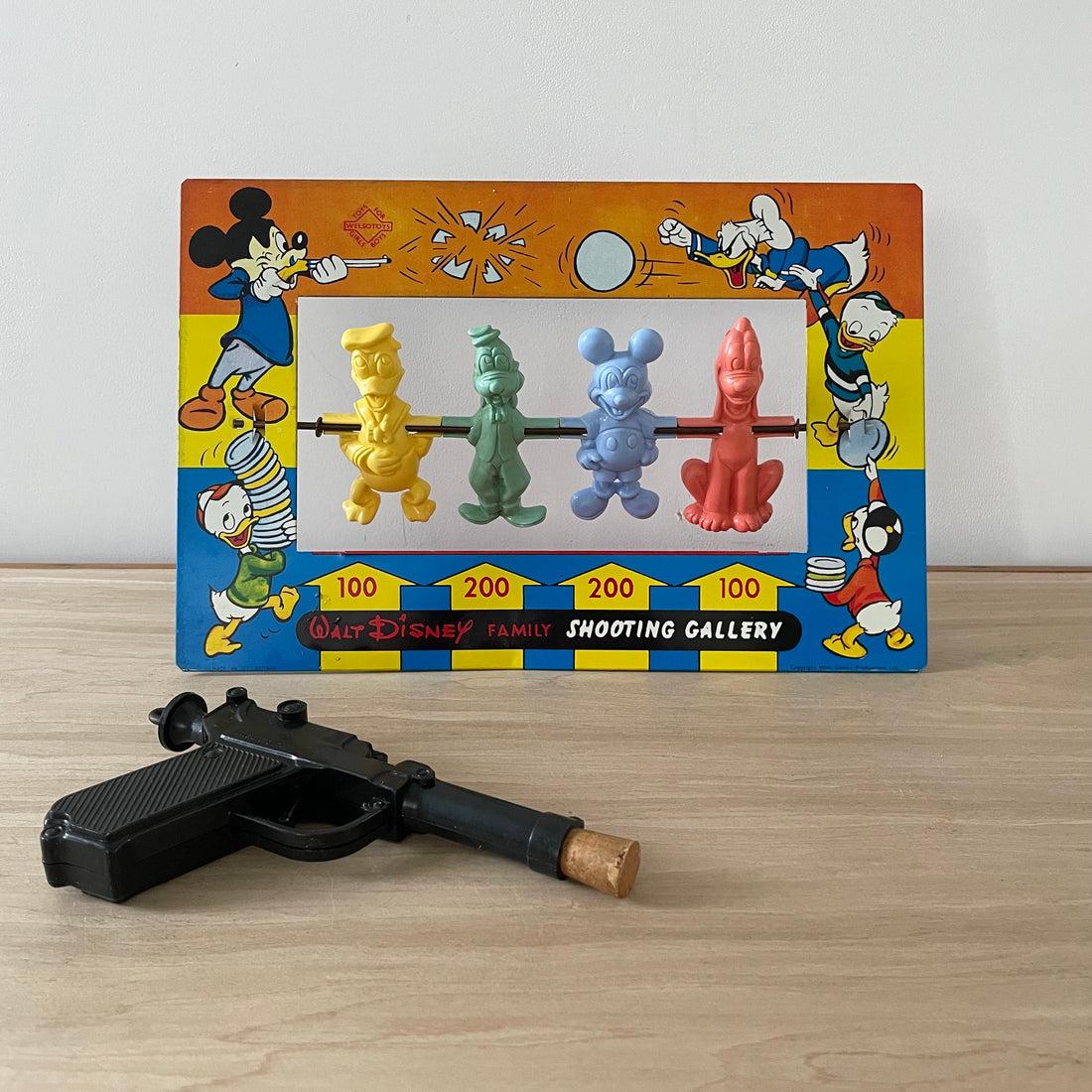 Vintage 1950s Disney Family Shooting Gallery – Marx Toys – Complete with Original Cork Gun