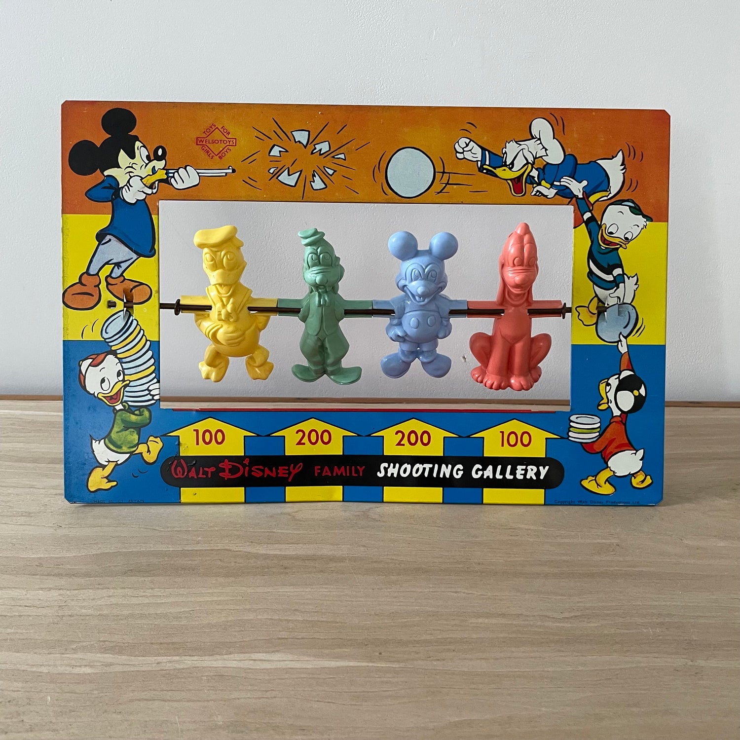 Vintage 1950s Disney Family Shooting Gallery – Marx Toys – Complete with Original Cork Gun