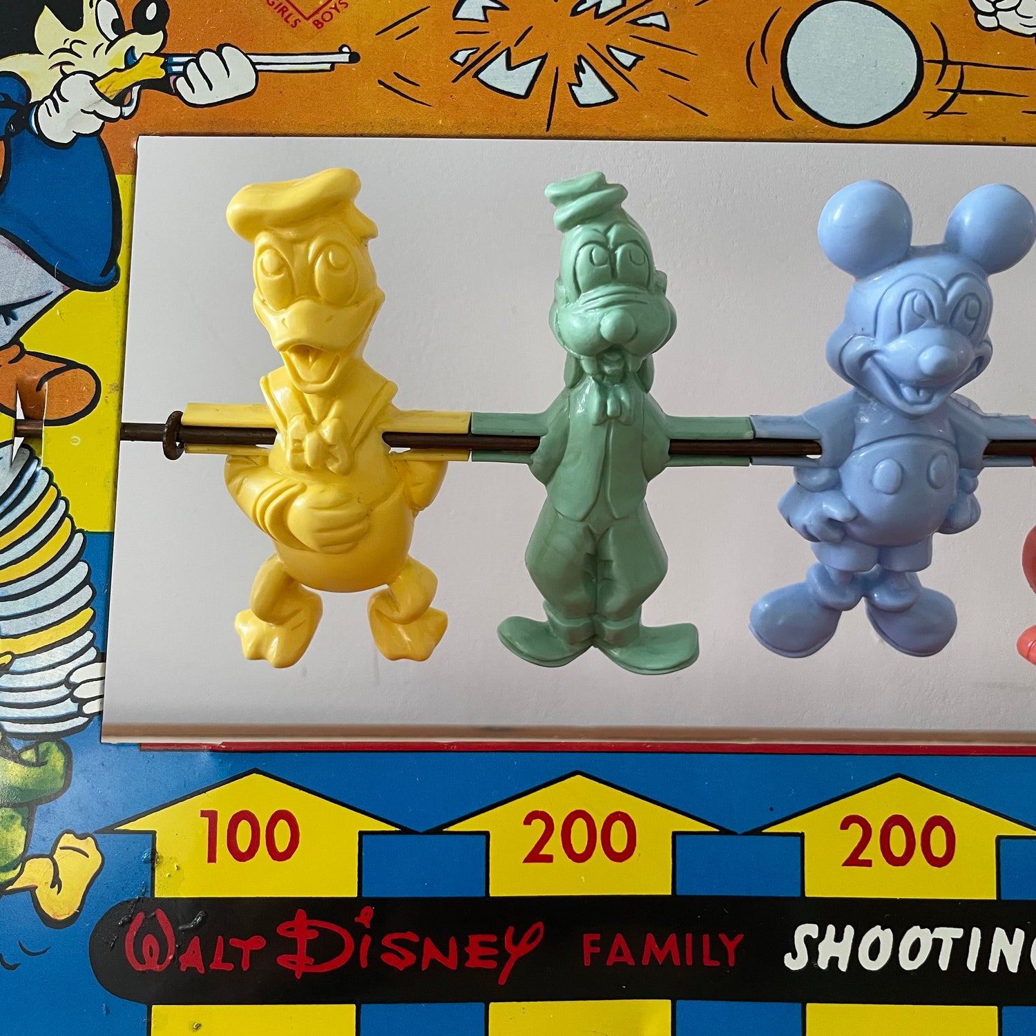 Vintage 1950s Disney Family Shooting Gallery – Marx Toys – Complete with Original Cork Gun