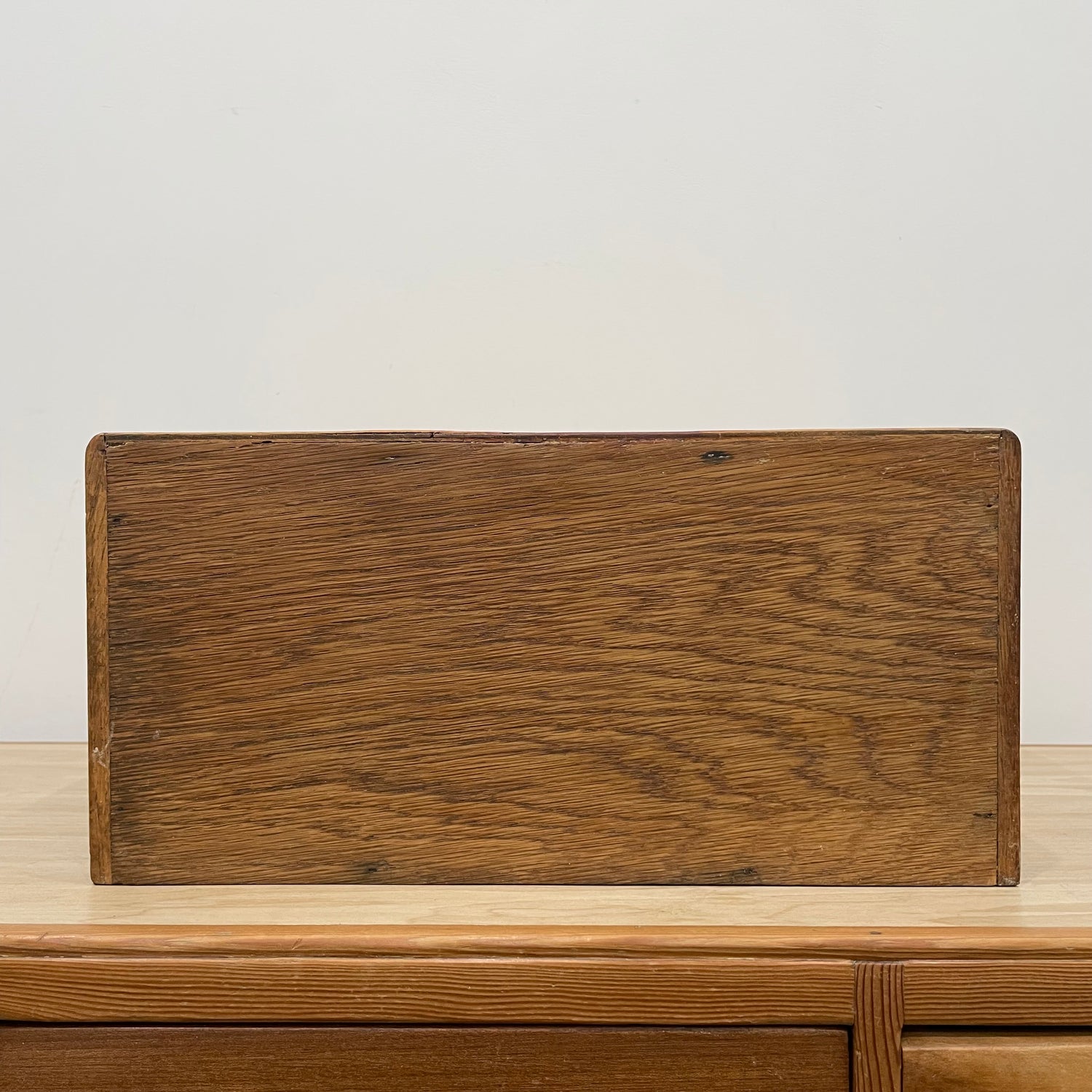 Vintage Oak Haberdashery “Sewing Silk” Cabinet – Two-Drawer Counter Display