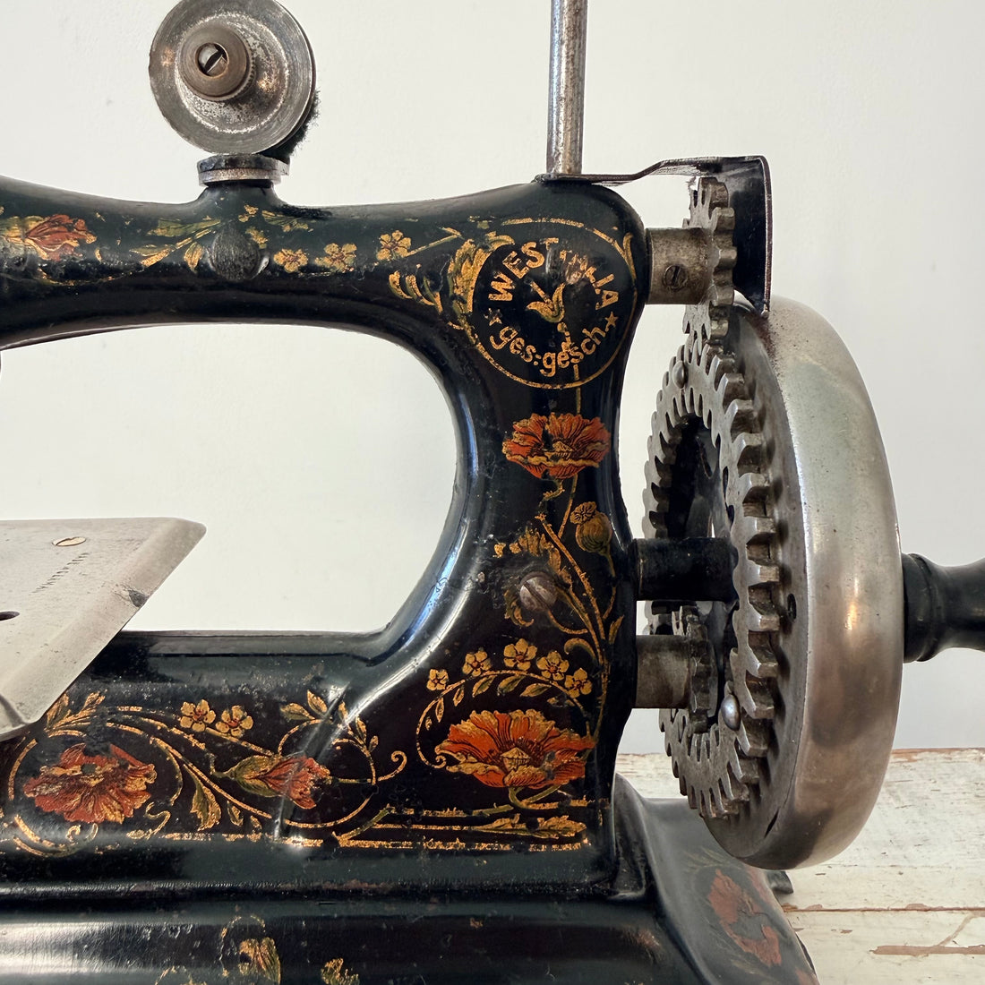 Antique German Westfalia No. 7 Miniature Hand-Crank Sewing Machine c.1900