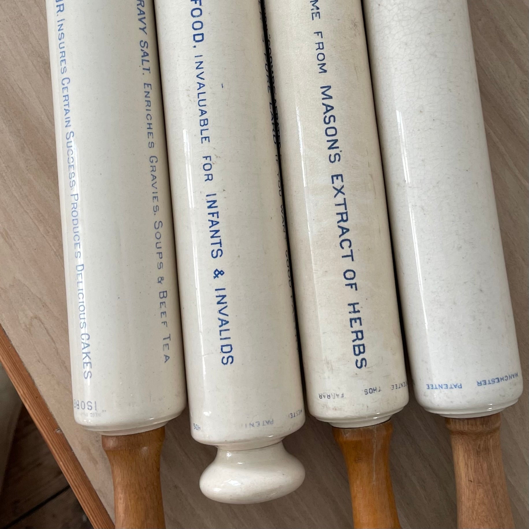Antique Isobel Ironstone Advertising Rolling Pin – Choice of 4 Variants