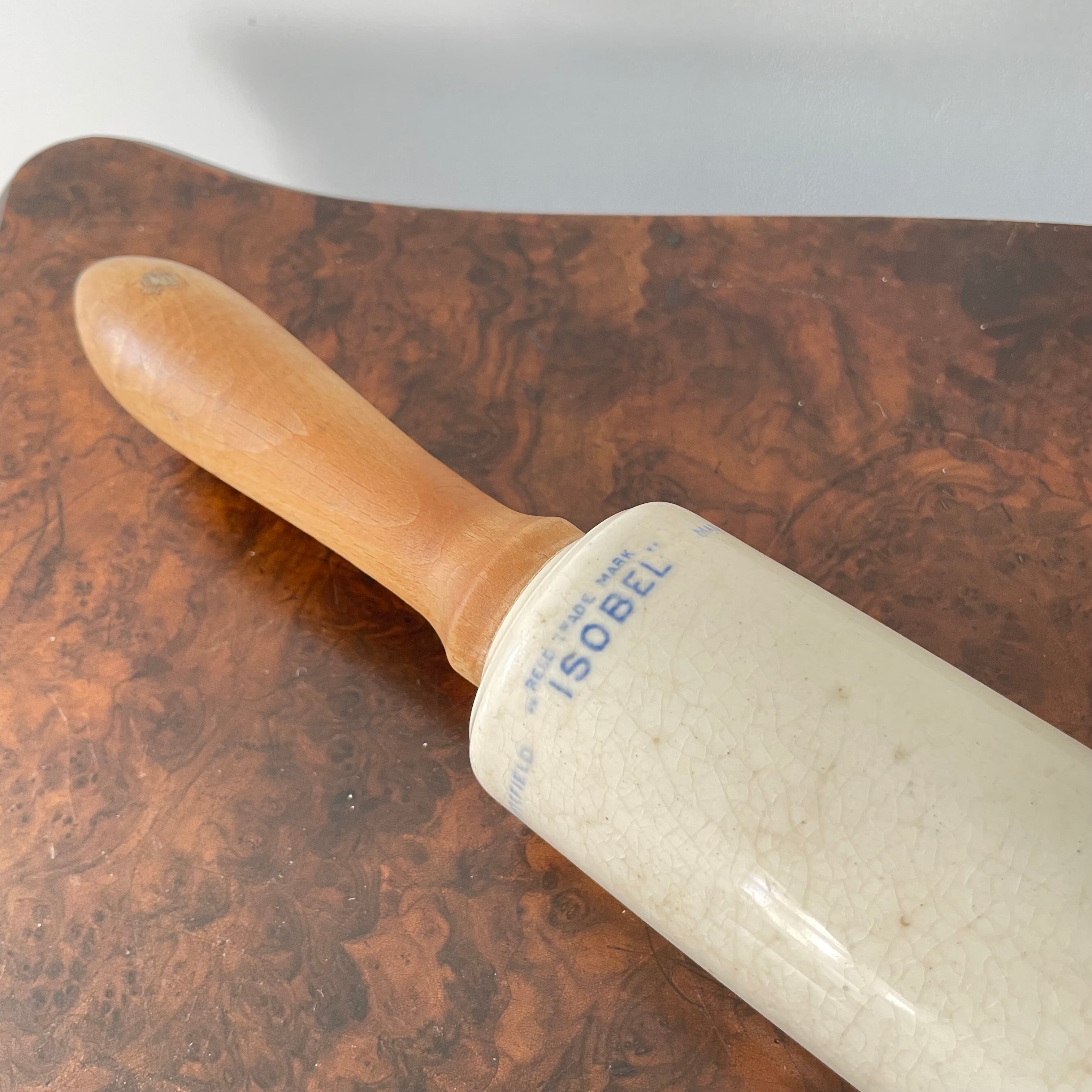 Antique Isobel Ironstone Advertising Rolling Pin – Choice of 4 Variants