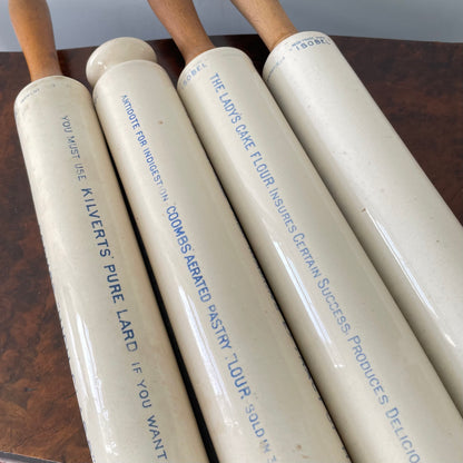 Antique Isobel Ironstone Advertising Rolling Pin – Choice of 4 Variants