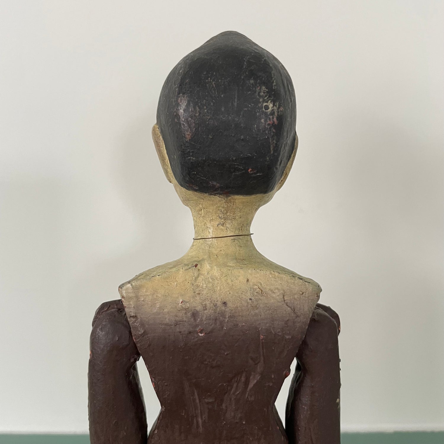 19th Century Grodnertal Tuck Comb Wooden Doll – Hand-Painted Peg Wooden Doll