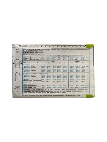 Simplicity 6495 Girls Size 10 Dress FF