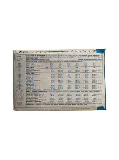 Simplicity 7177 Womens Size 14 Dress Top Trousers FF