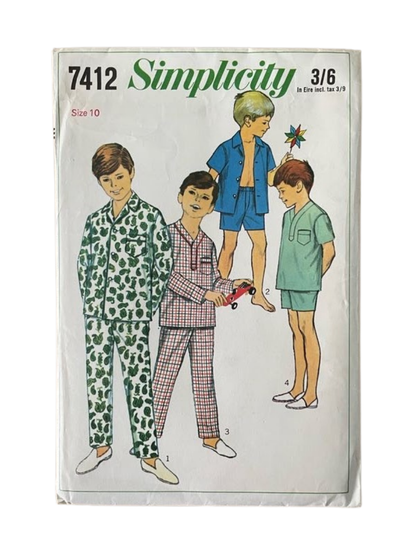 Simplicity 7412 Boys Size 10 Pyjamas FF