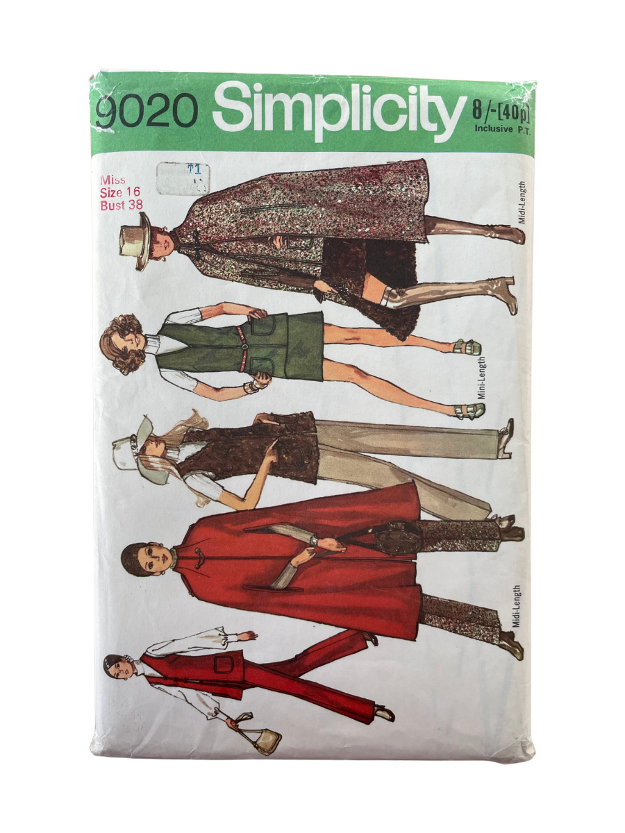 Vintage Dressmaking Sewing Pattern Size 16 Women Cape Skirt Pant Simplicity 9020